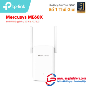 Bộ mở rộng sóng Wi-Fi 6 AX1500 Mercusys ME60X