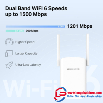 Bộ mở rộng sóng Wi-Fi 6 AX1500 Mercusys ME60X