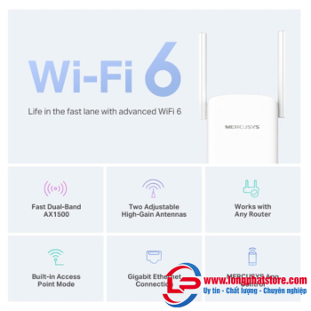 Bộ mở rộng sóng Wi-Fi 6 AX1500 Mercusys ME60X