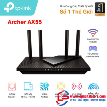 Bộ phát Wifi 6 AX3000 TP-LINK Archer AX55