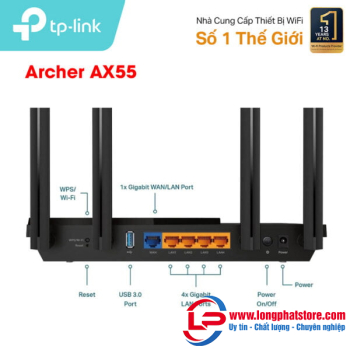 Bộ phát Wifi 6 AX3000 TP-LINK Archer AX55