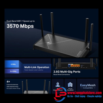 Bộ phát Wifi 7 TP-Link Archer BE230 [Băng tầng kép, 3570 Mbps]