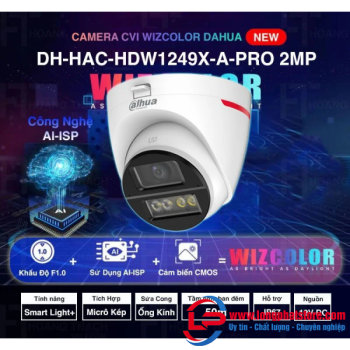 Camera HDCVI Wizcolor 2MP Dahua DH-HAC-HDW1249X-A-PRO