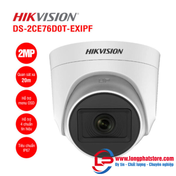 Camera HDTVI 2MP HIKVISION DS-2CE76D0T-EXIPF