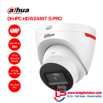 Camera IP 4MP WizColor DAHUA DH-IPC-HDW2449T-S-PRO