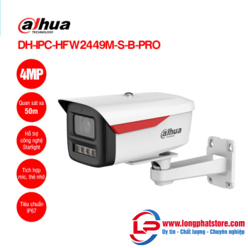 Camera IP 4MP WizColor DAHUA DH-IPC-HFW2449M-S-B-PRO