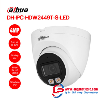Camera IP 4MP Dome DAHUA DH-IPC-HDW2449T-S-LED