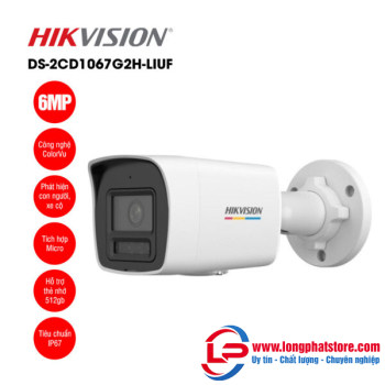 Camera IP 6MP thân trụ HIKVISION DS-2CD1067G2H-LIUF