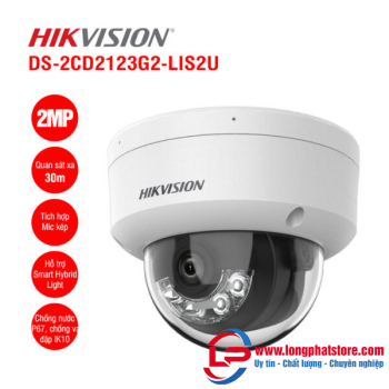 Camera IP Dome 2MP Hikvision DS-2CD2123G2-LIS2U