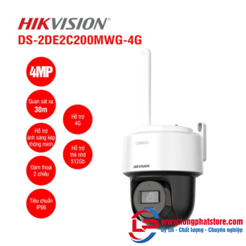 Camera IP Mini PT 4MP, 4G HIKVISION DS-2DE2C400MWG-4G