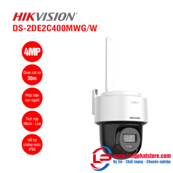 Camera IP Mini PT 4MP HIKVISION DS-2DE2C400MWG/W