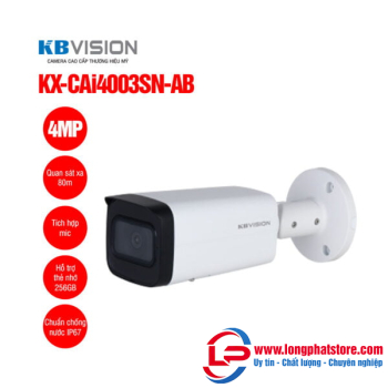 Camera IP thân trụ 4MP KBVISION KX-CAi4003SN-AB
