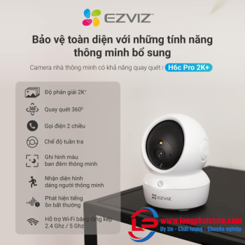 Camera WiFi EZVIZ H6C Pro 2K+ 4MP  (Quay quét, gọi qua app)