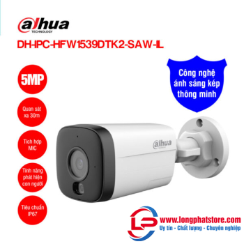 Camera Wifi 5MP Dahua DH-IPC-HFW1539DTK2-SAW-IL