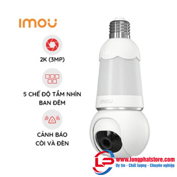Camera Wifi quay quét bóng đèn 3MP iMOU IPC-S6DP-3M0WEB-E27