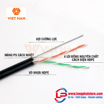 Cáp điện thoại 500m Việt Hàn CAT3 26AWG + Cường lực HDPE