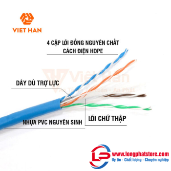 Cáp mạng 305m Việt Hàn CAT.6E UTP 23AWG 305m