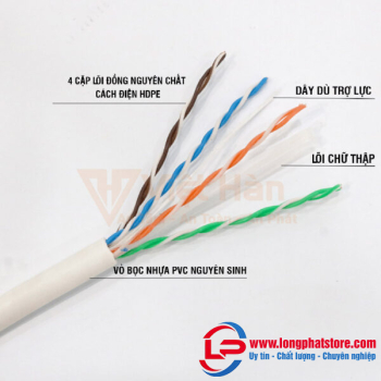 Cáp mạng 305m Việt Hàn CAT.6E UTP 24AWG 305m