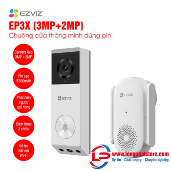 Chuông cửa thông minh dùng pin EZVIZ EP3X (3MP+2MP)