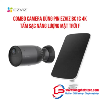 Combo camera dùng pin Ezviz BC1C 4K + tấm sạc năng lượng mặt trời F