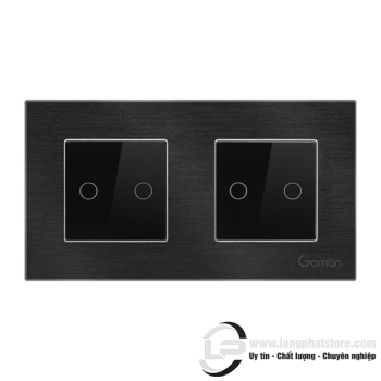 Công tắc đèn thường mặt đôi 2 nút GOMAN GM86-N2DB2S/B/G