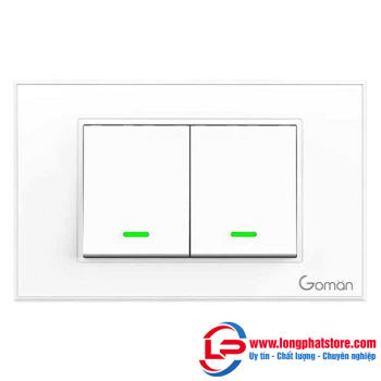Công tắc đèn WIFI 2 nút GOMAN GM-WUS-226-2W/G