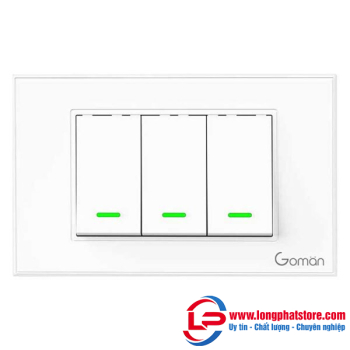 Công tắc đèn WIFI 3 nút GOMAN GM-WUS-226-3W/G