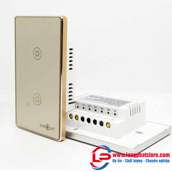 Công tắc Wifi cảm ứng chạm 2 nút chữ nhật ONECAM LS-102