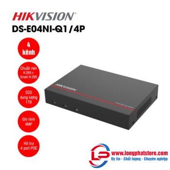 Đầu ghi IP 4 kênh tích hợp ổ cứng SSD Hikvision DS-E04NI-Q1/4P