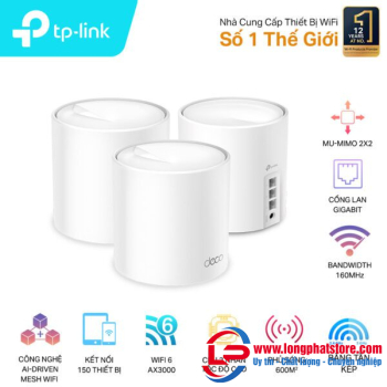 Hệ thống Wi-Fi 6 Mesh Cho Gia Đình AX3000 TP-LINK Deco X50(1-pack)