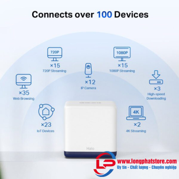 Hệ Thống Wi-Fi Mesh Cho Gia Đình AC1900 Mercusys Halo H50G (2 pack)