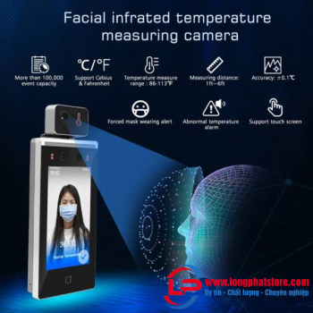 Máy chấm công đo thân nhiệt, nhận diện khuôn mặt, thẻ EM HIKVISION DS-K1TA70MI-T