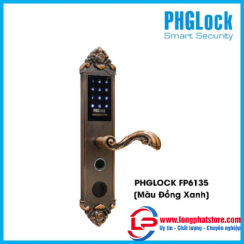 Khóa cửa cho biệt thự, căn hộ sang trọng PHGLOCK FP6135 [Màu Đồng Xanh]