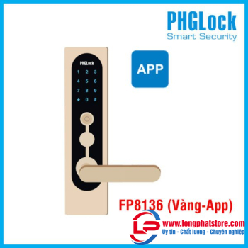 Khóa cửa điện tử cho căn hộ PHGLOCK FP8136 (Vàng-App)