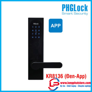 Khóa cửa điện tử cho căn hộ PHGLOCK KR8136 (Đen-App)