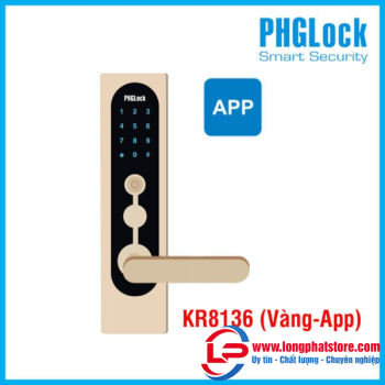 Khóa cửa điện tử cho căn hộ PHGLOCK KR8136 (Vàng-App)