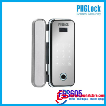Khóa cửa vân tay cho cửa kính PHGLOCK FG3605 (Bạc)
