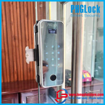 Khóa cửa vân tay cho cửa kính PHGLOCK FG3605W-MS Mica Bạc remote