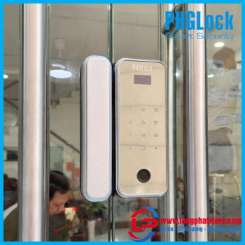 Khóa cửa vân tay cho cửa kính PHGLOCK FG3605W-MS Mica Bạc remote