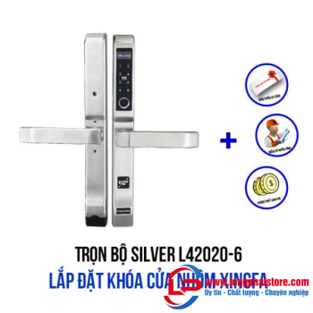 Lắp đặt khóa cửa nhôm Xingfa giá rẻ (SILVER L42020-6)