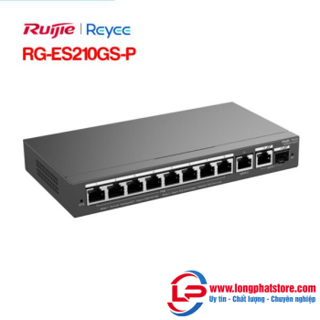 Layer 2 Smart Managed PoE Switch 10 Cổng RUIJIE REEYE RG-ES210GS-P