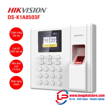 Máy chấm công vân tay, thẻ cảm ứng HIKVISION DS-K1A8503MF