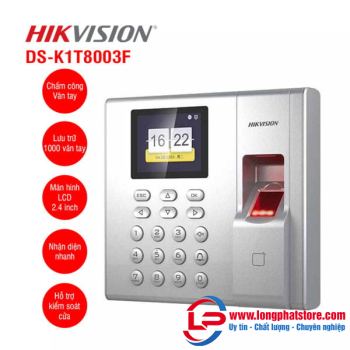 Máy chấm công vân tay Hikvision DS-K1T8003F