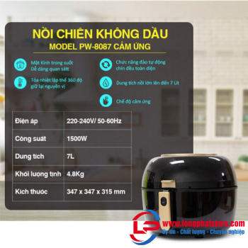 Nồi chiên không dầu Mobell PW-8087 7 lít
