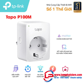 Ổ cắm thông minh TP-Link Tapo P100M (2 chấu tròn)