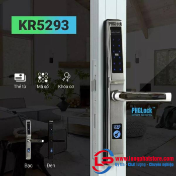 Khóa cửa cảm ứng cho cửa nhôm PHGLOCK KR5293S (App)