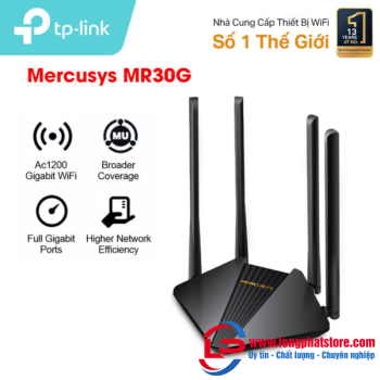Router Gigabit Băng Tần Kép AC1200 Mercusys MR30G