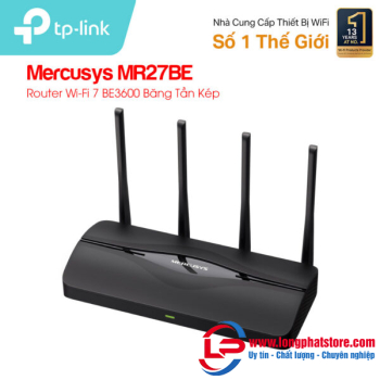 Router Wi-Fi 7 băng tần kép Mercusys MR27BE