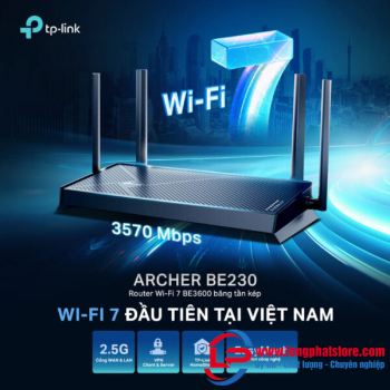 Router Wi-Fi 7 băng tần kép TP-LINK Archer GE230