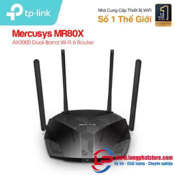 Router WiFi 6 AX3000 Mercusys MR80X